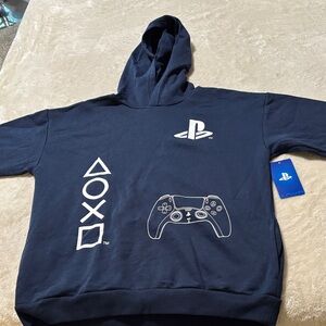 Sony Navy Blue Hoodie with Controller Graphics